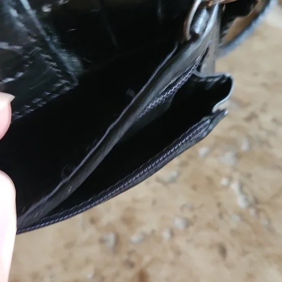 Brighton Black Card Holder Wallet/crossbody with Heart Detail - Picture 4 of 9